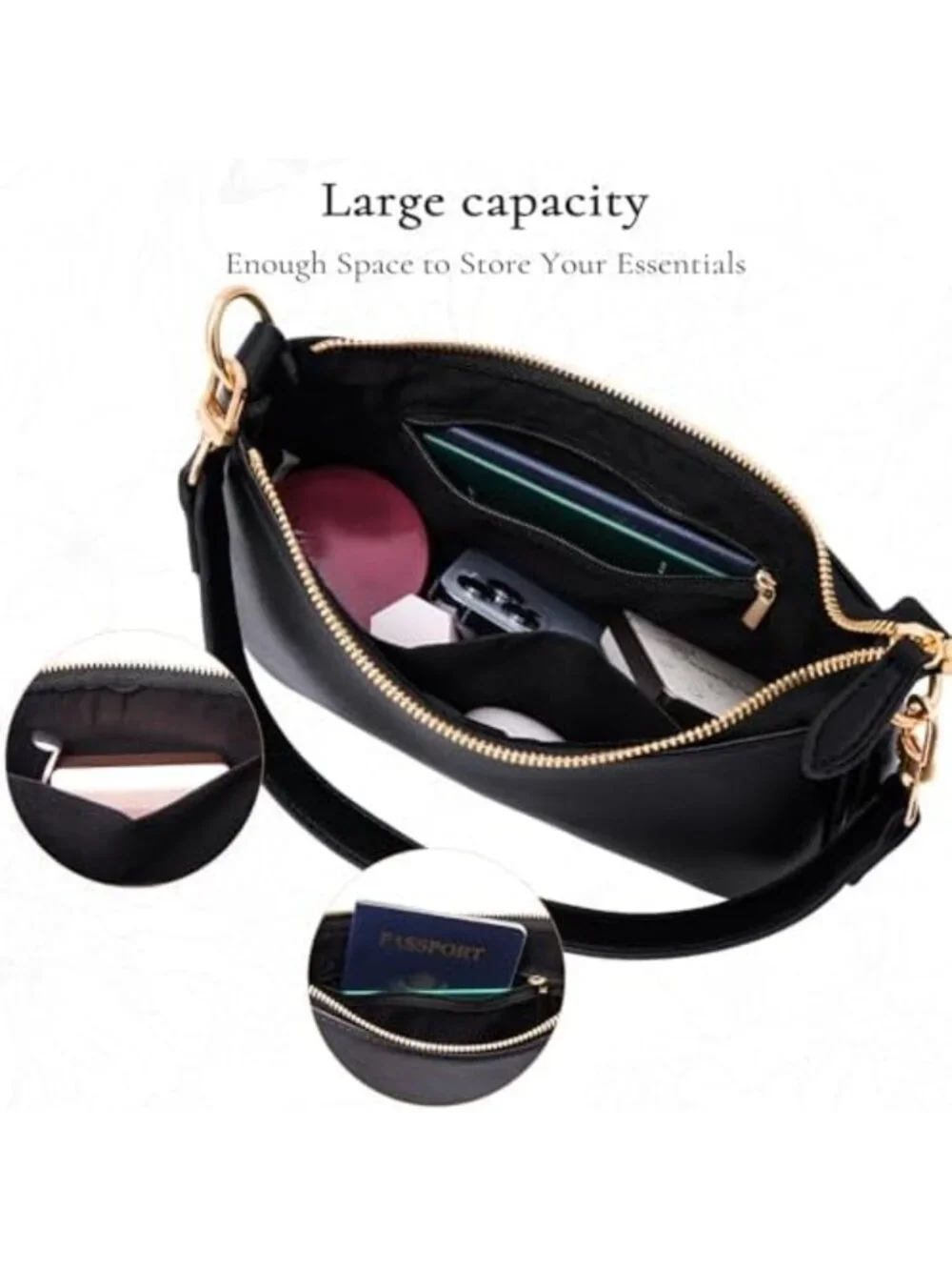 Cute Retro Small Leather Hobo Bag for Women | Versatile Shoulder & Handbag with